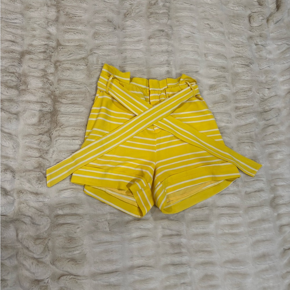 Gibson: living in Yellow X Nordstrom Paper Bag Tie Waist Striped Women's Shorts